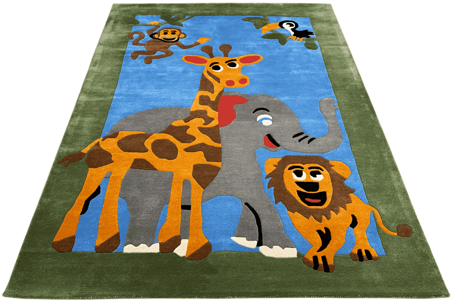 Kinderzimmerteppich mit Tieren - Handgetuftet, 170x240cm (6x8ft) - German Carpet Shop