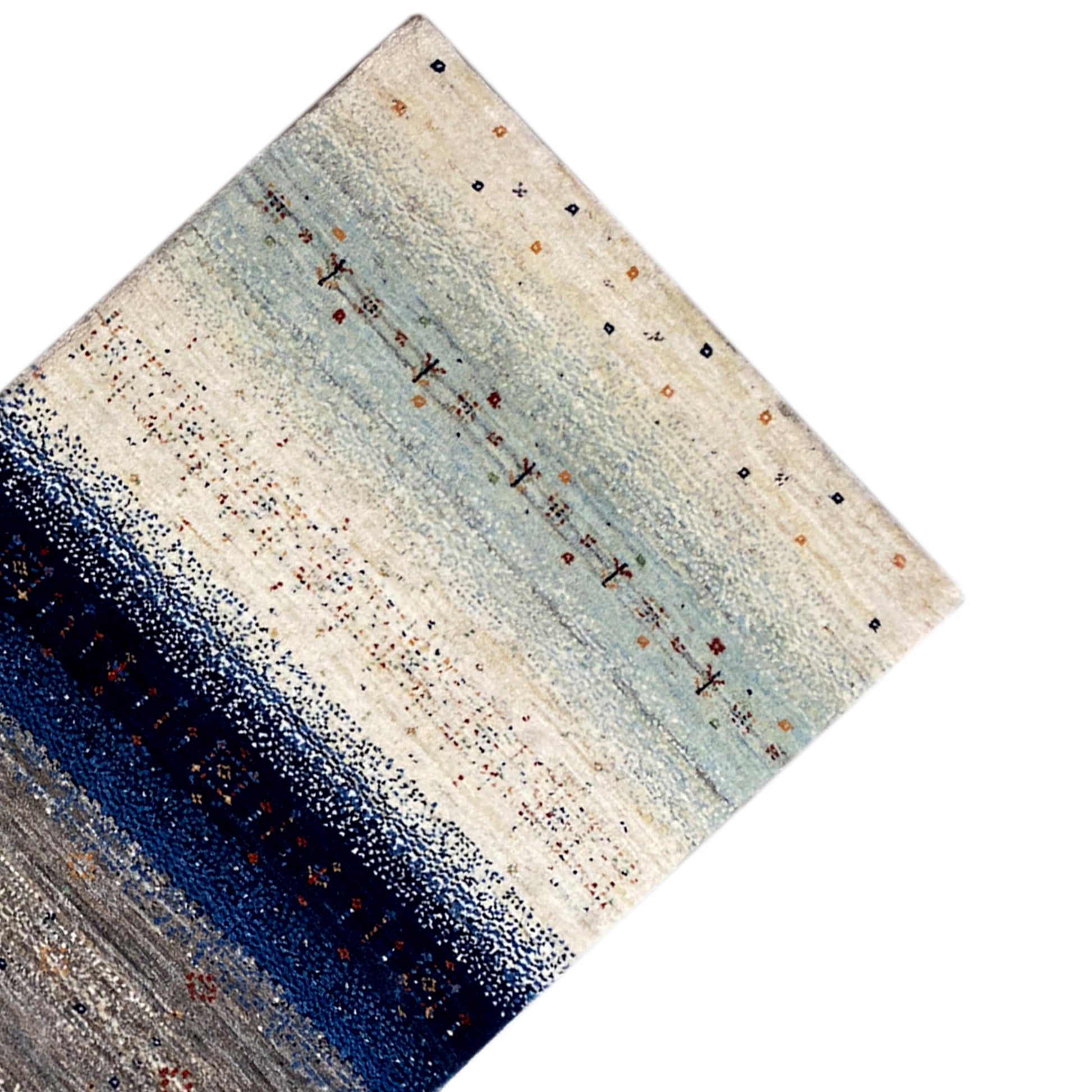 Blauer Gabbeh Teppich Läufer 197x81 cm - German Carpet Shop