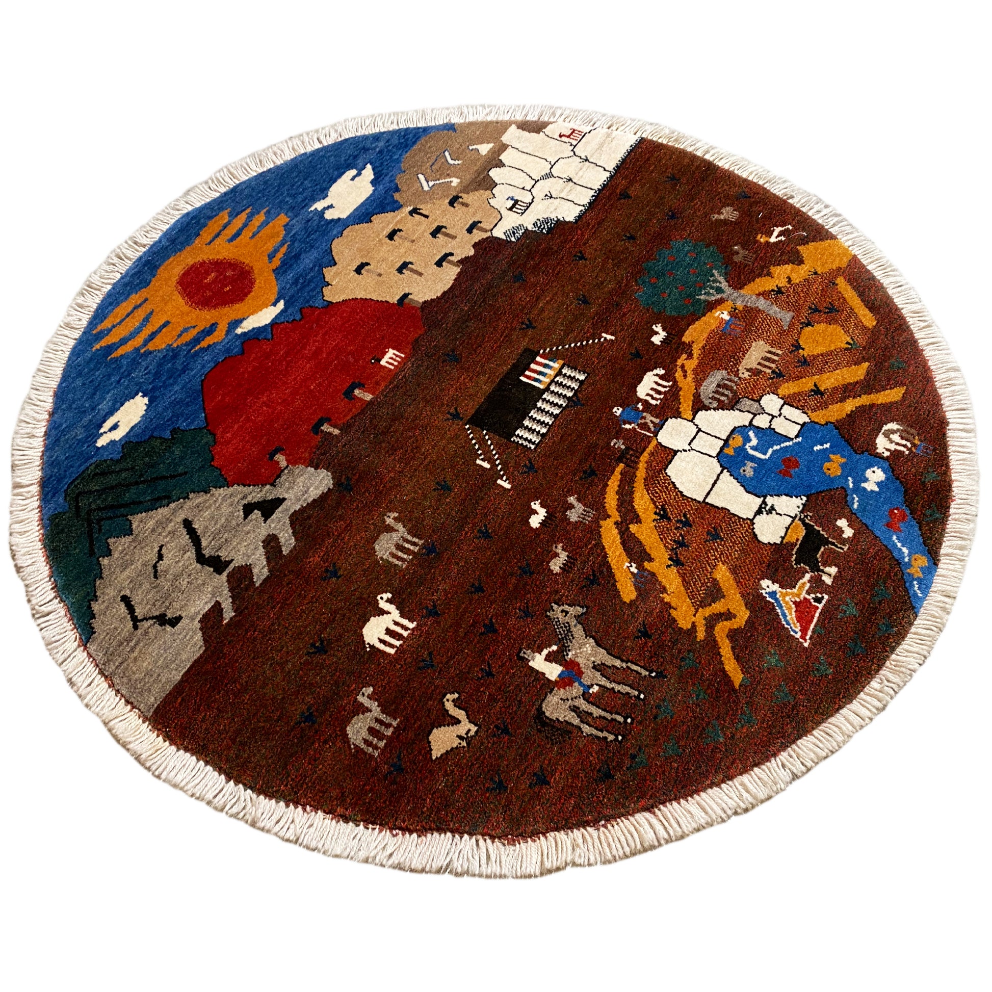 Gabbeh Teppich Braun, 107x107 cm - German Carpet Shop