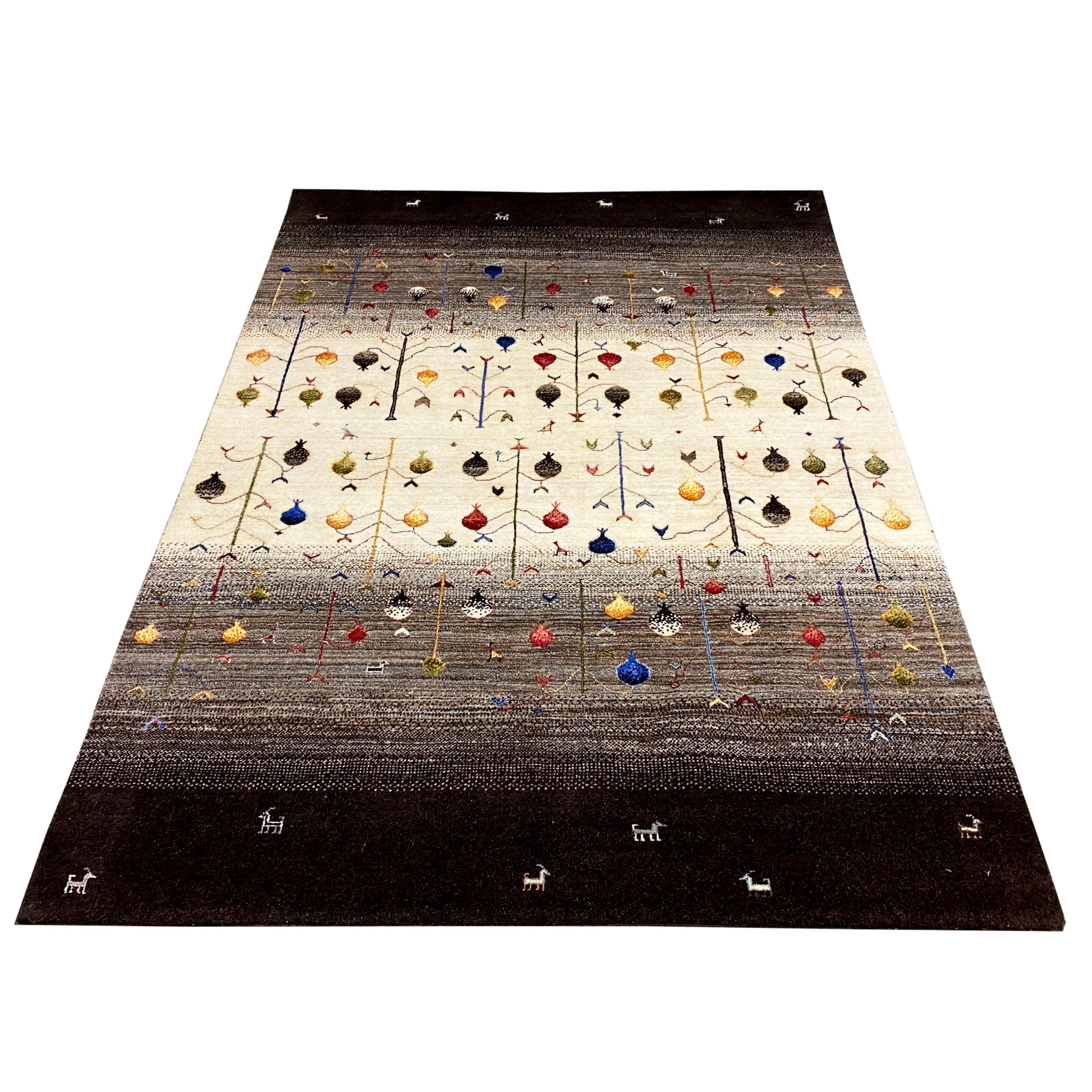 Handgeknüpfter Gabbeh Lori Teppich, 240x171 cm - Naturfarben - German Carpet Shop