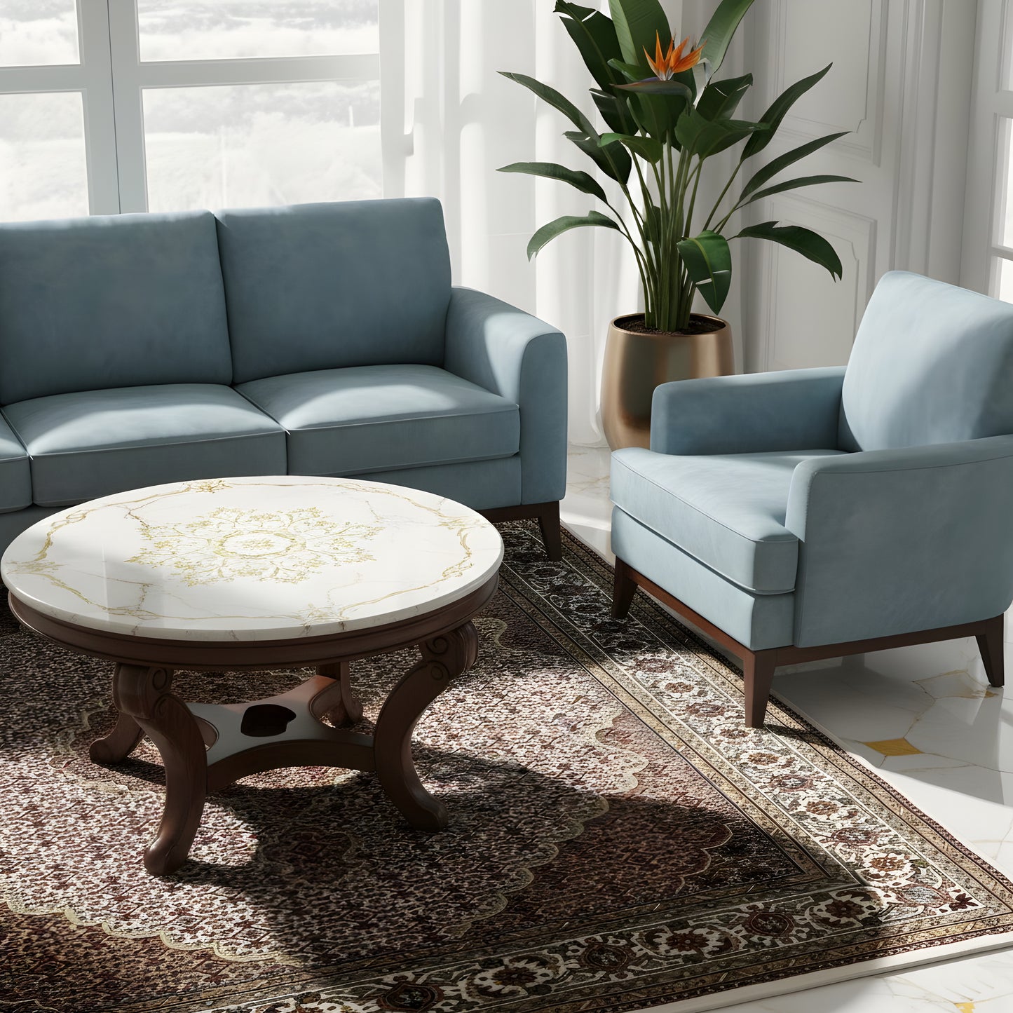 Alfombra Indo Täbriz - 1419411 (245x173 cm)