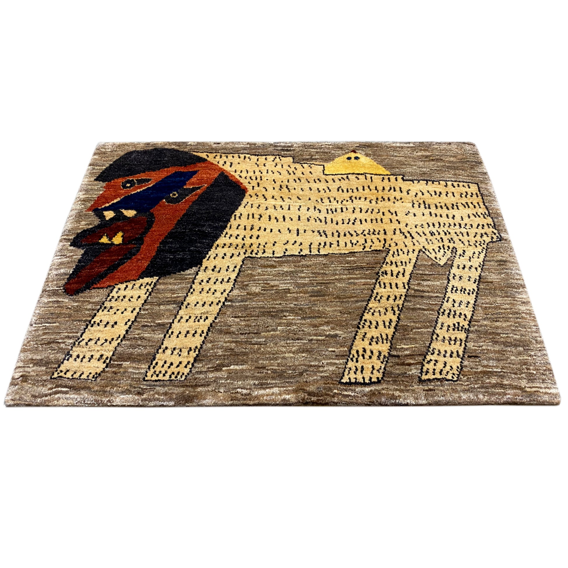 Löwen Gabbeh Teppich 118x79 cm - German Carpet Shop