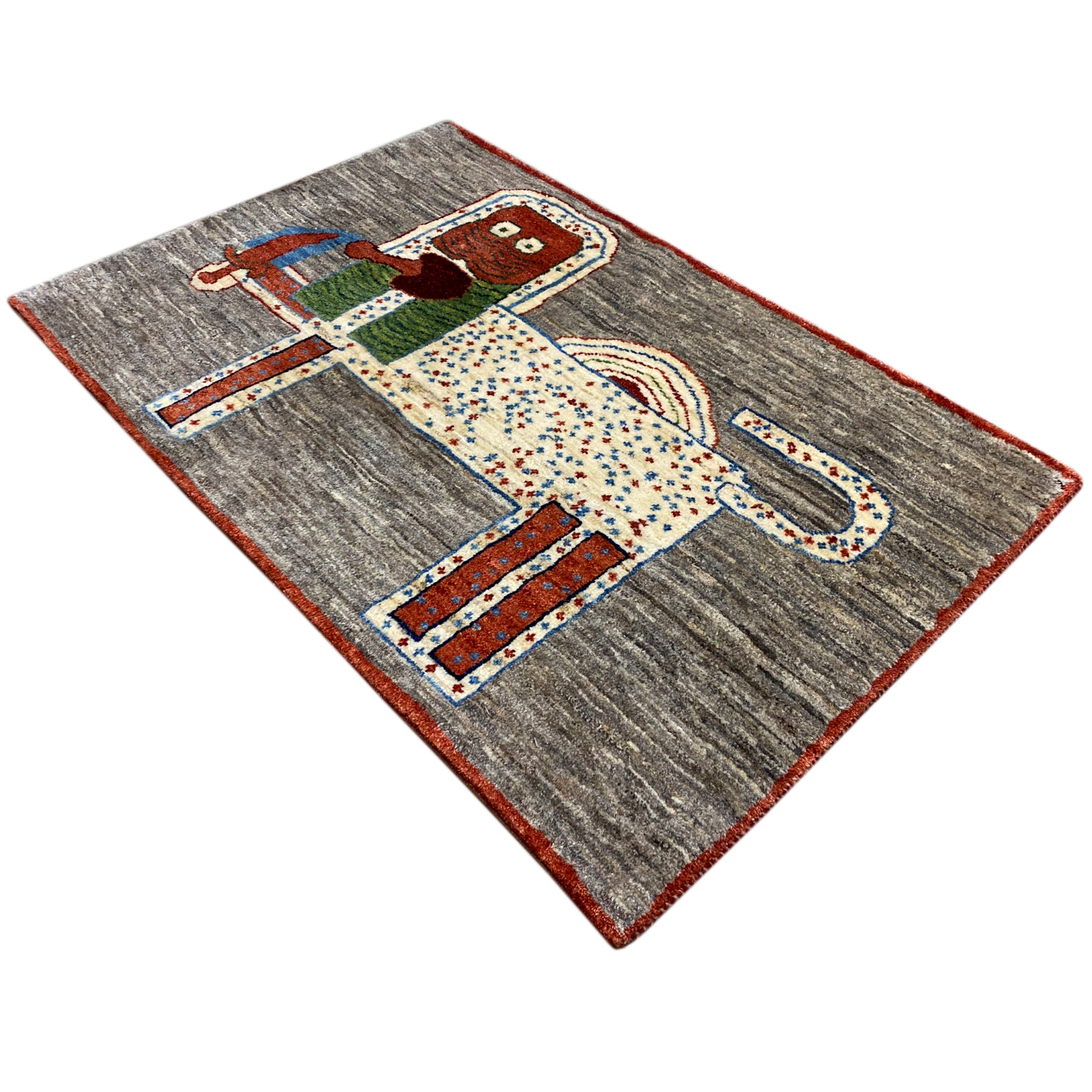 Löwen Gabbeh Teppich 117x79 cm - German Carpet Shop