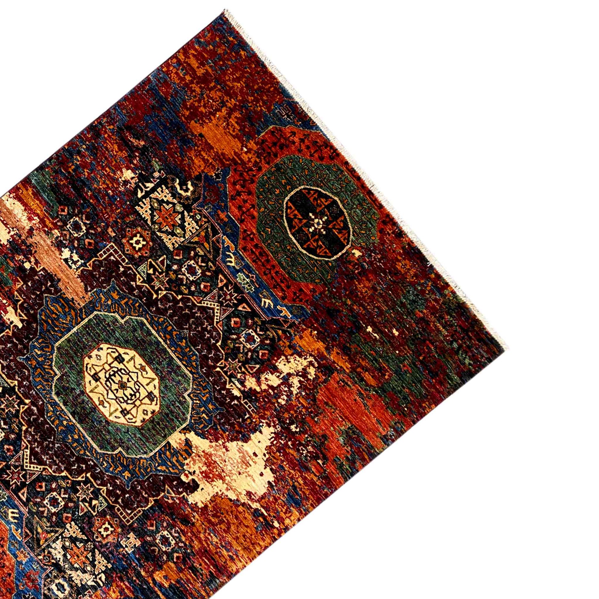 Afghanischer Mamluk Teppich, Mehrfarbig, 242x167 cm - German Carpet Shop