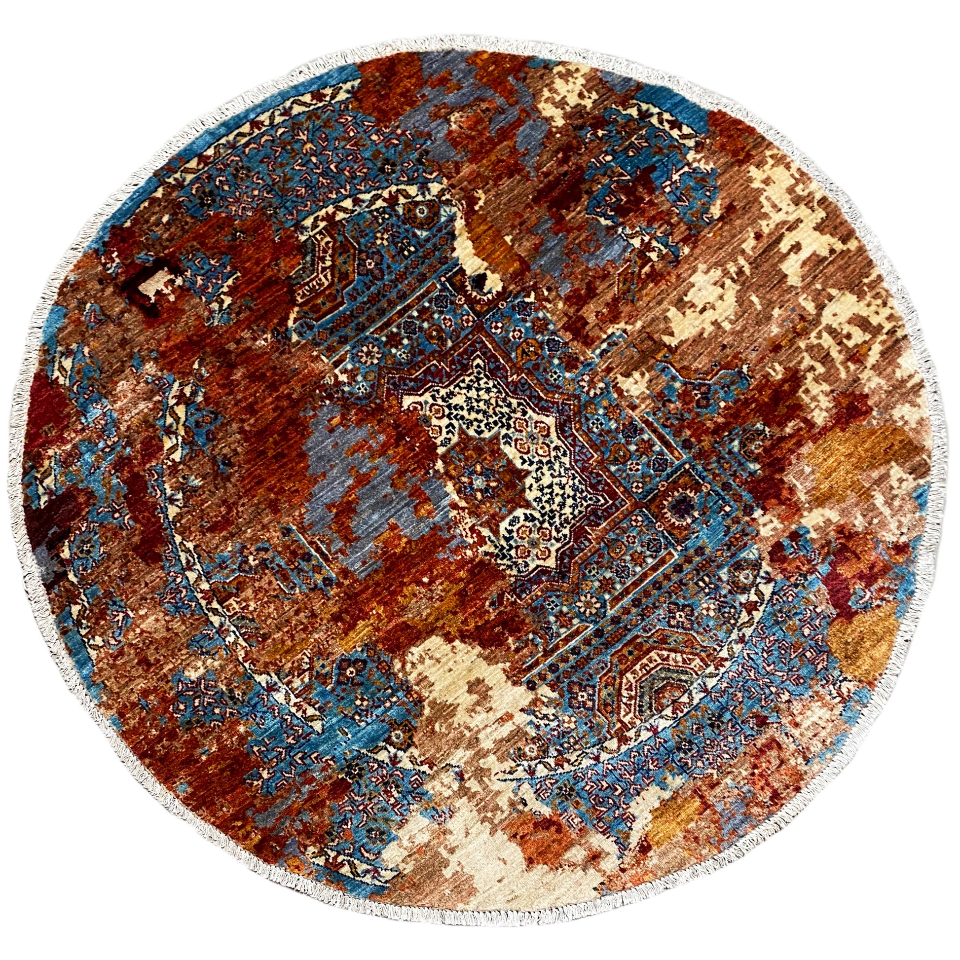 Handgeknüpfter Runder Mamluk Teppich 153x152 cm - German Carpet Shop