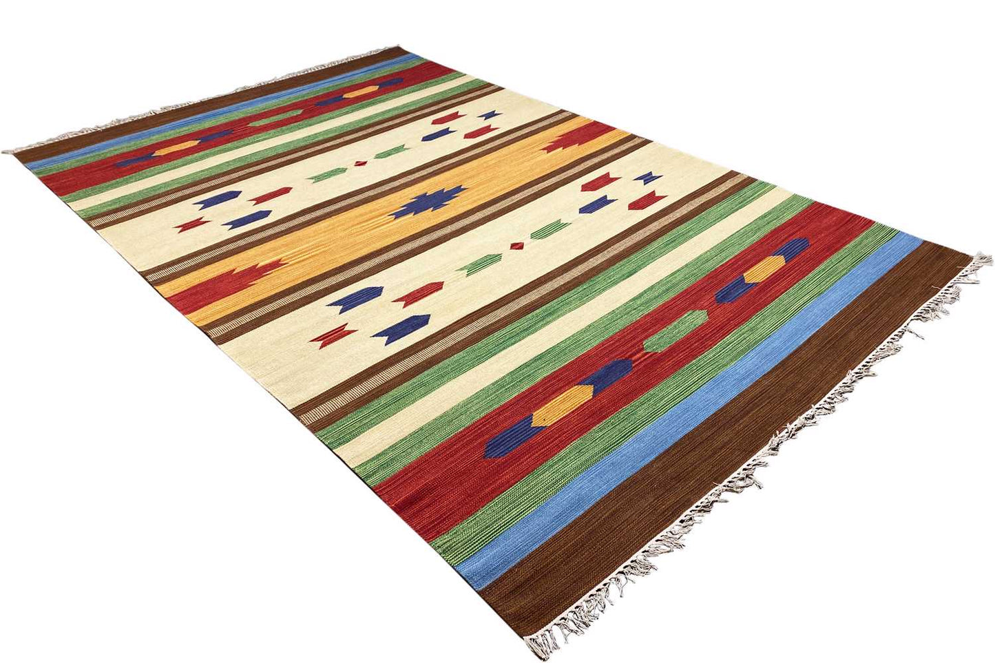 Mehrfarbiger Moderner Kelim Teppich - Samak AKE 1207 - German Carpet Shop