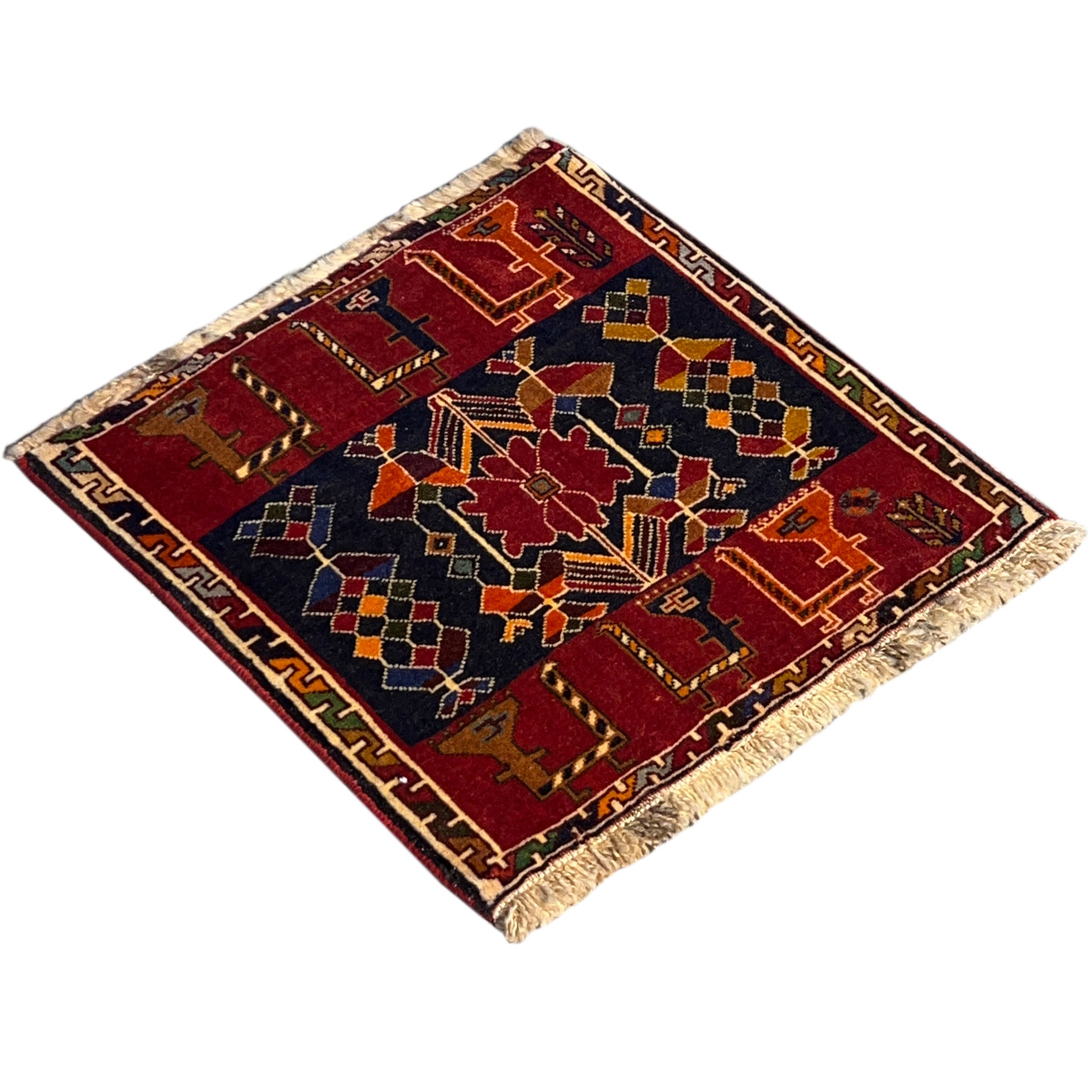 Poshti Teppich, Rot, 51x50 cm - Premium Poshti Teppich from German Carpet Shop - Just €140! Shop now at German Carpet Shop