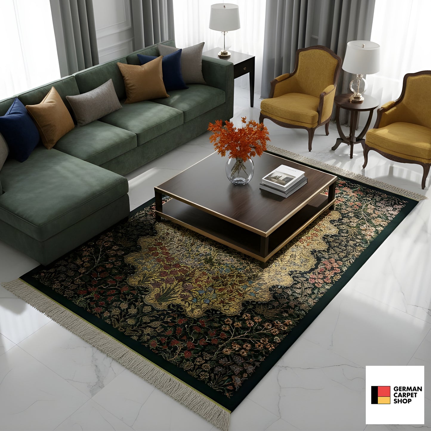 Alfombra de seda Ghom - 900846 (123x79 cm)