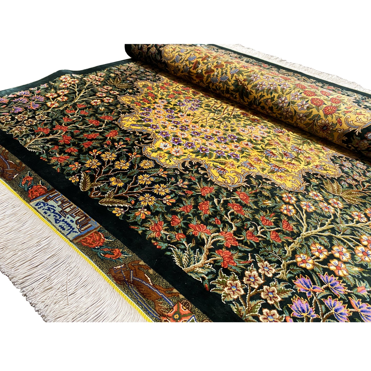 Alfombra de seda Ghom - 900846 (123x79 cm)