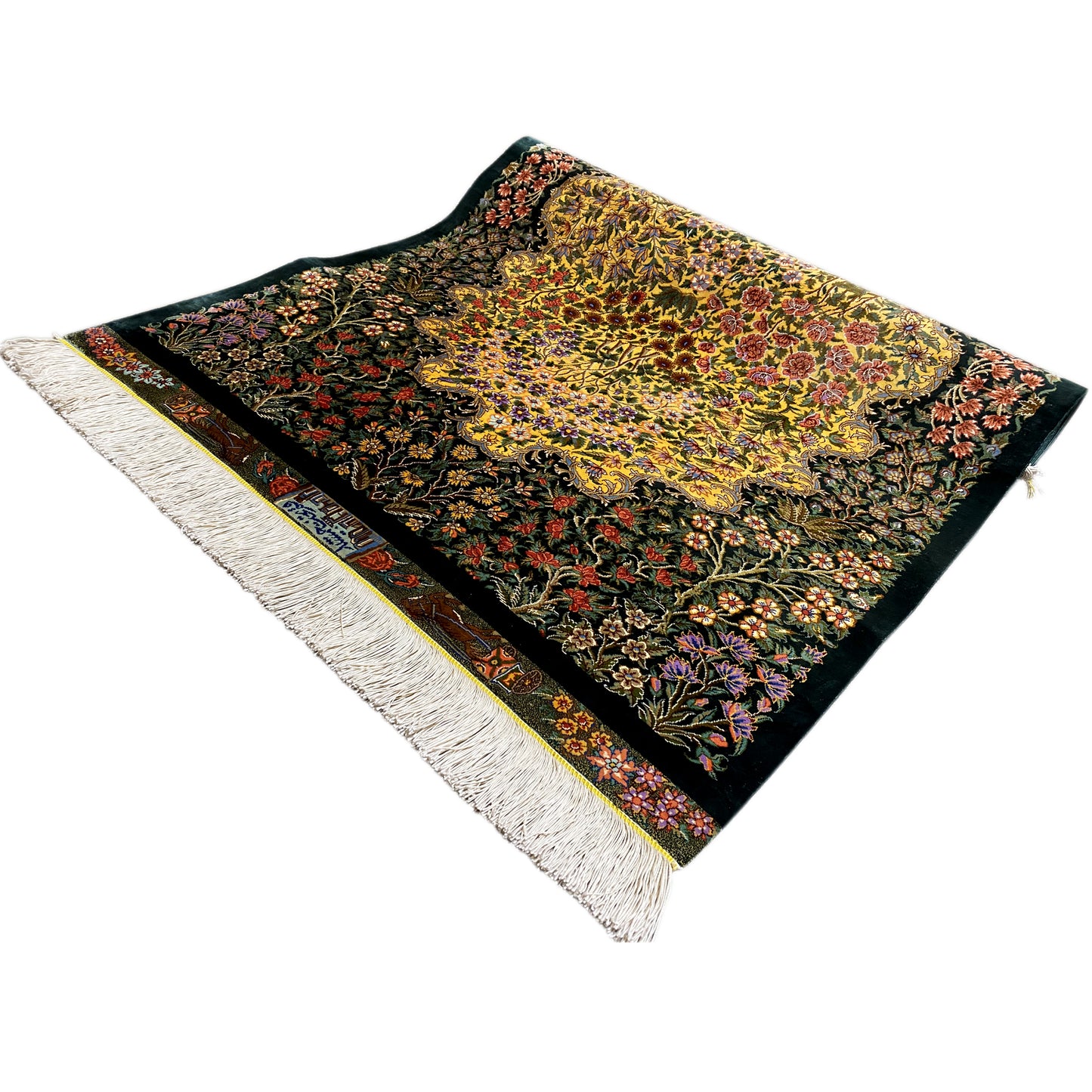Alfombra de seda Ghom - 900846 (123x79 cm)