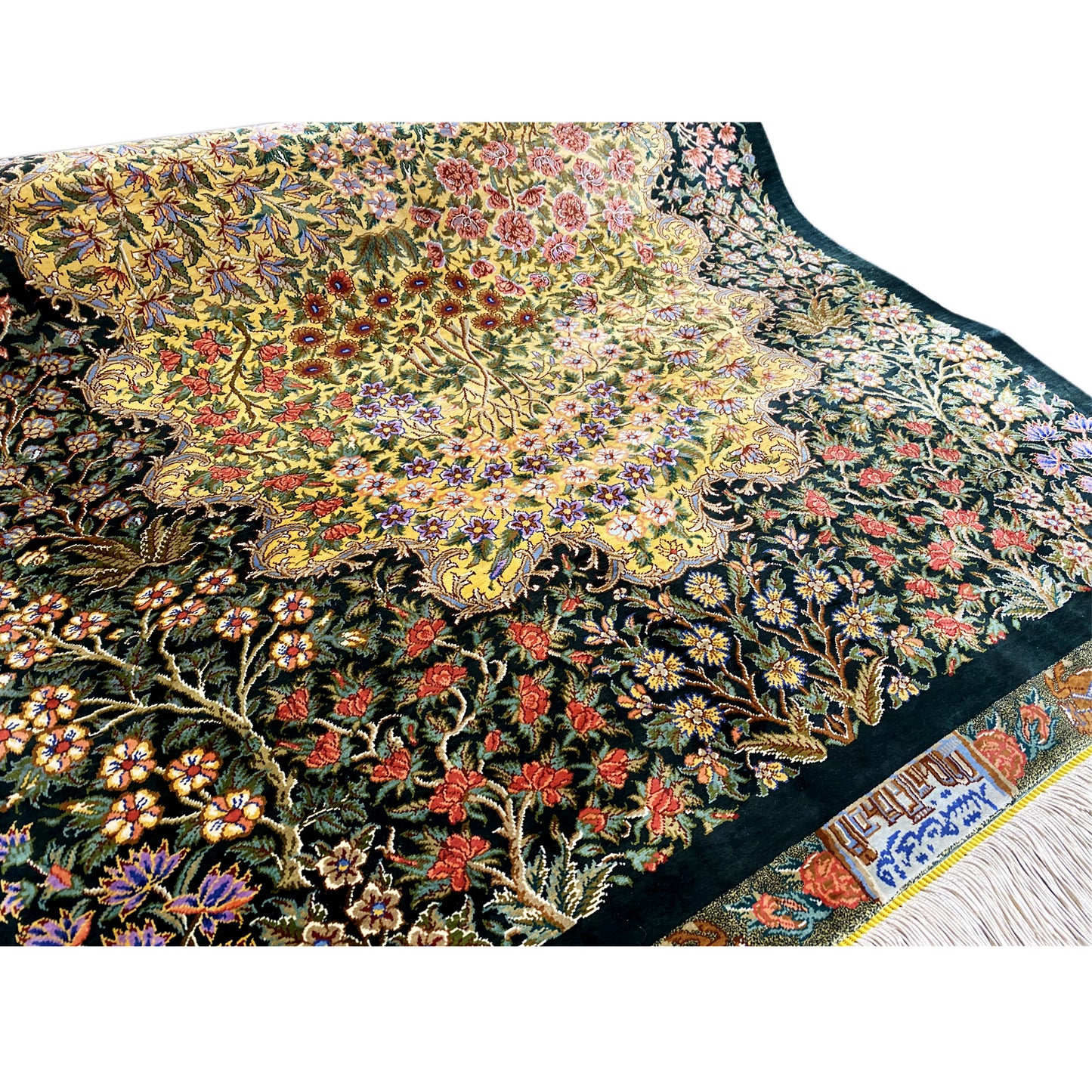 Alfombra de seda Ghom - 900846 (123x79 cm)