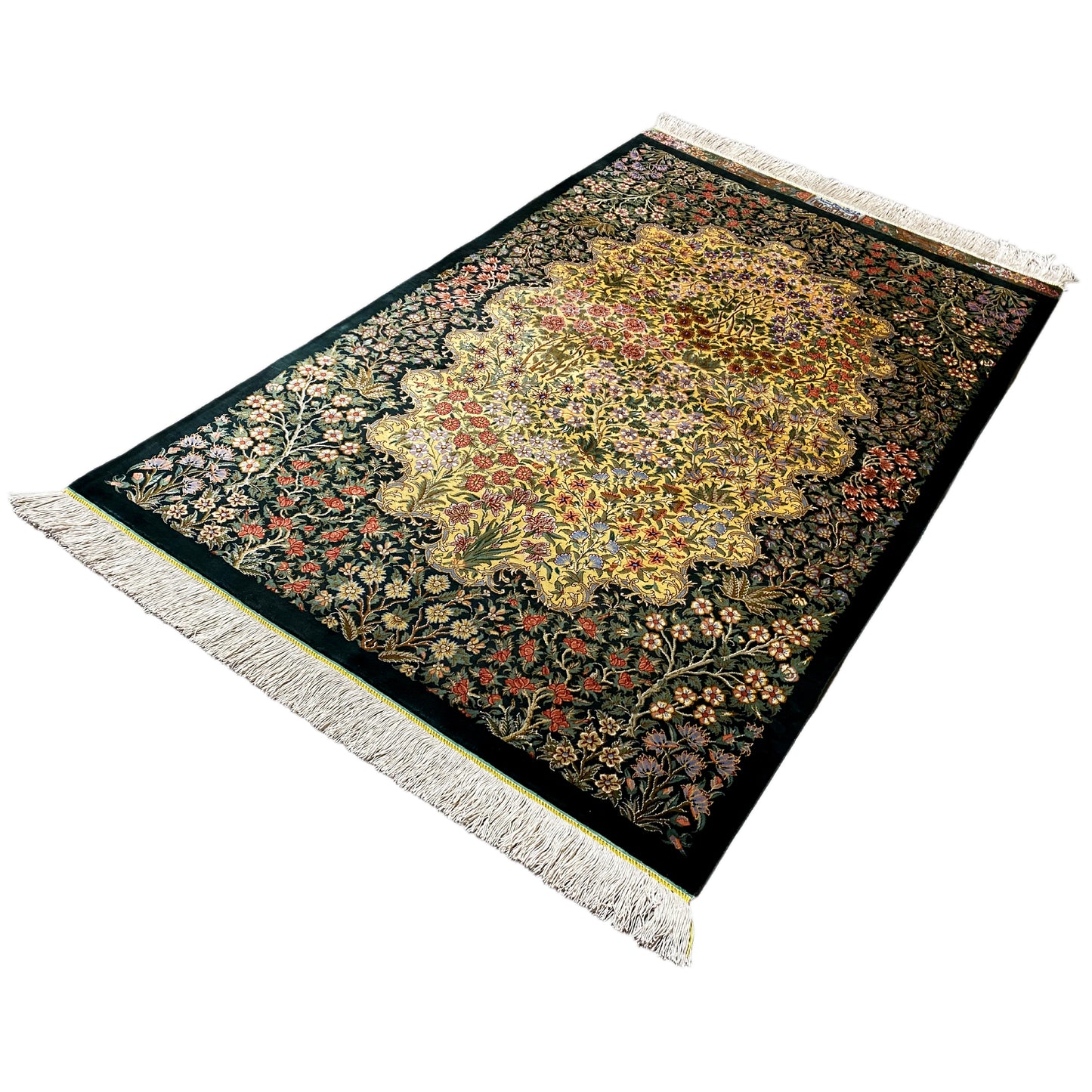 Alfombra de seda Ghom - 900846 (123x79 cm)