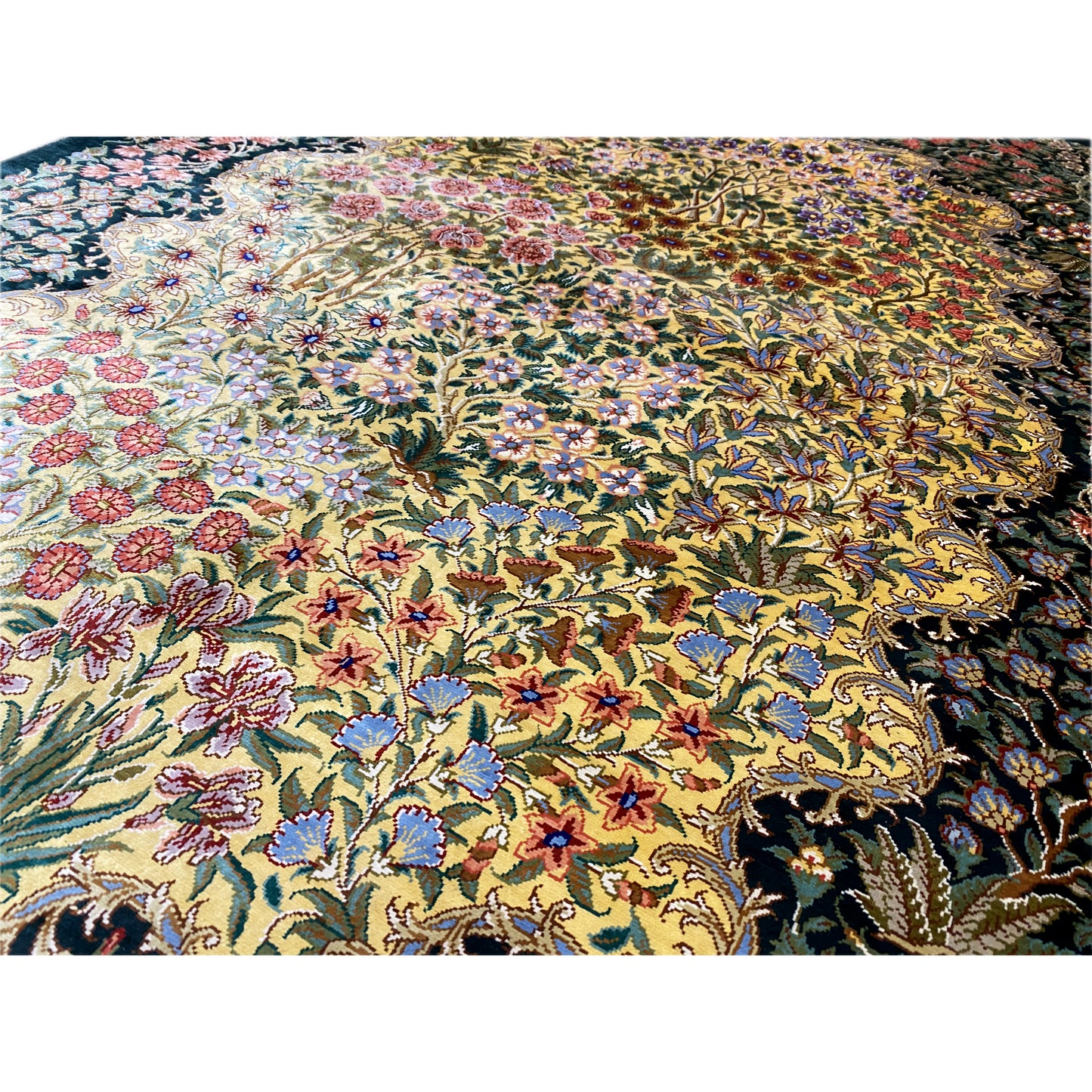 Alfombra de seda Ghom - 900846 (123x79 cm)