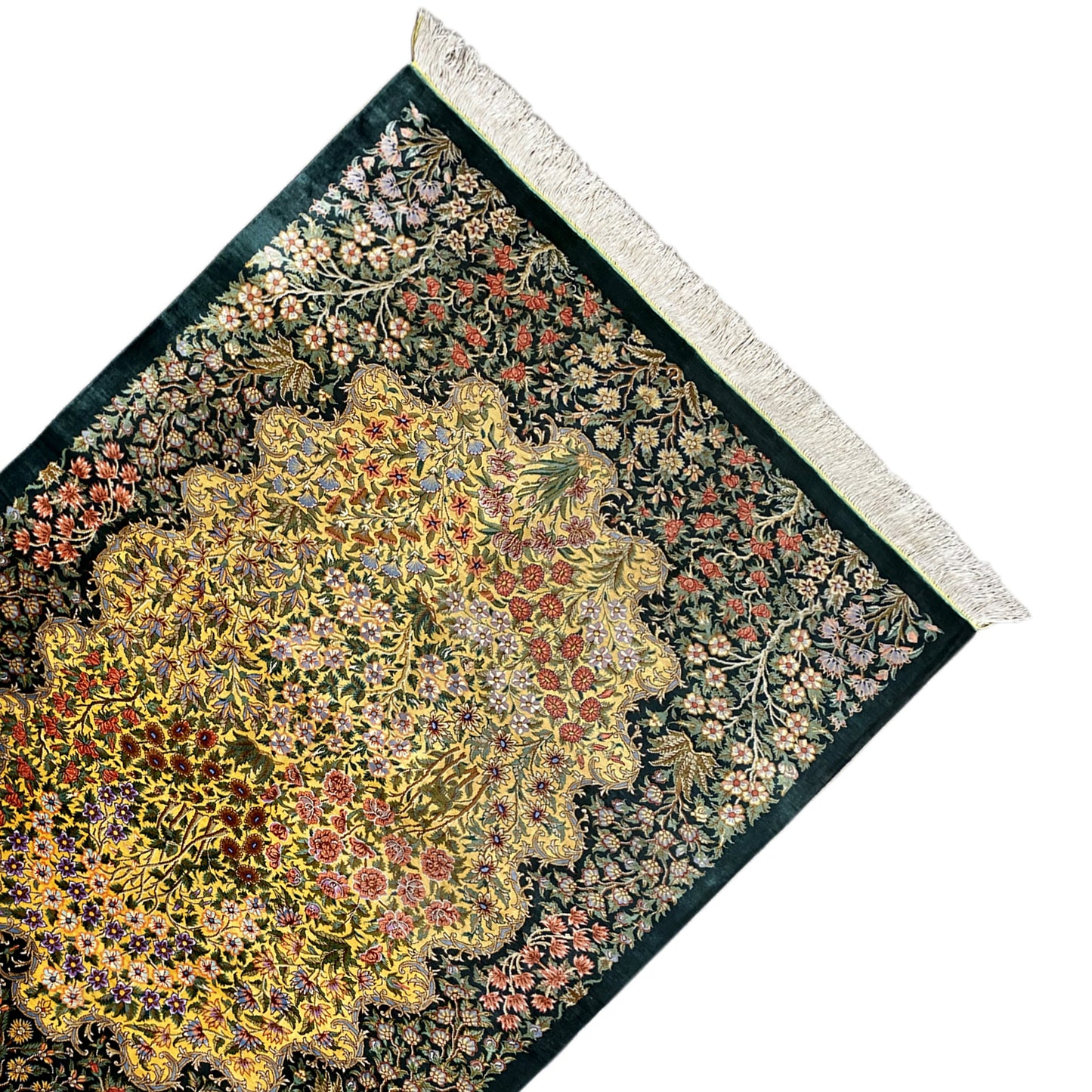 Alfombra de seda Ghom - 900846 (123x79 cm)