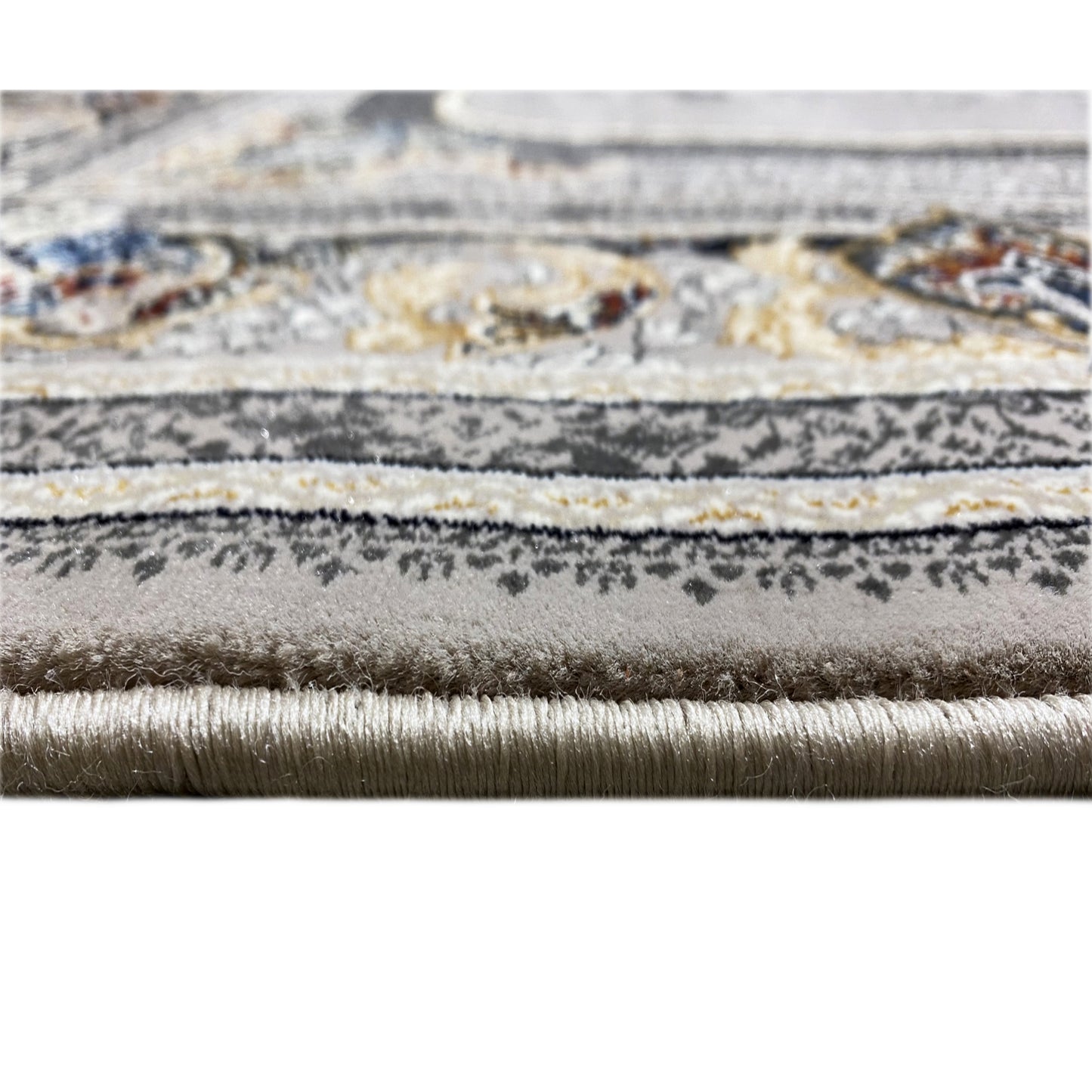 Rechteckiger Teppich Polypropylen Medaillon Grau Beige 160x230