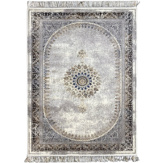 Vintage Teppich aus Polypropylen im Medaillon-Design für den Wohnraum, 160x230cm