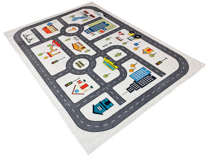 Alfombra infantil „Calle“, gris, 140x200 cm