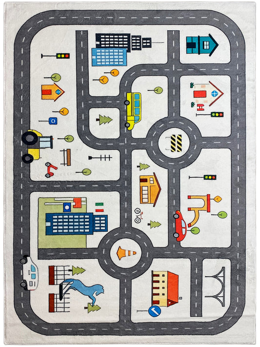 Alfombra infantil „Calle“, gris, 140x200 cm