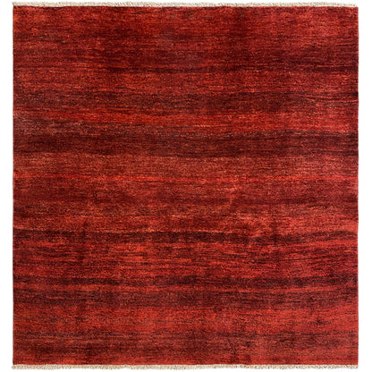 Rotbrauner Gabbeh-Teppich mit feinem Schlingenmuster, rechteckig, 175x171 cm