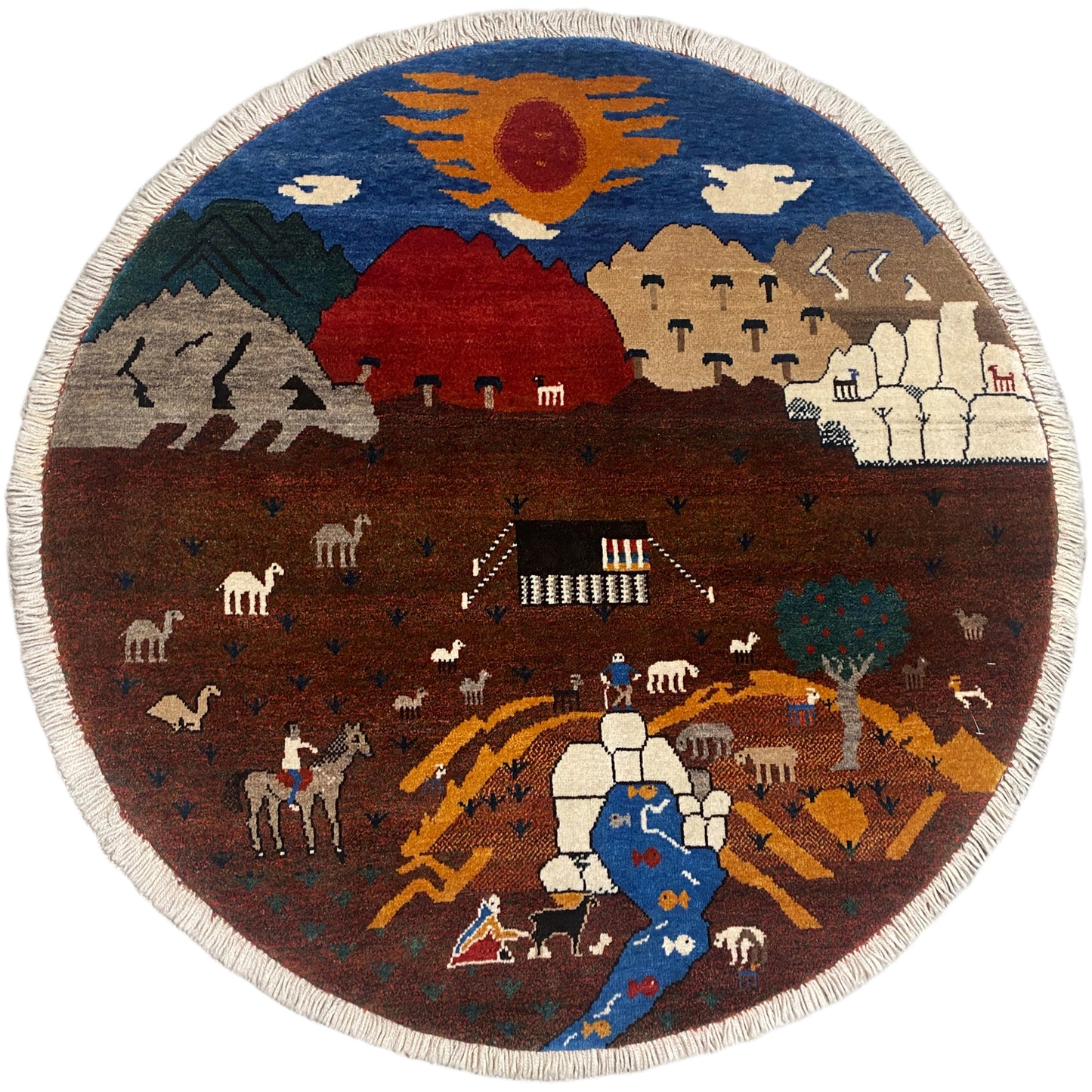 Alfombra Gabbeh marrón, 107x107 cm