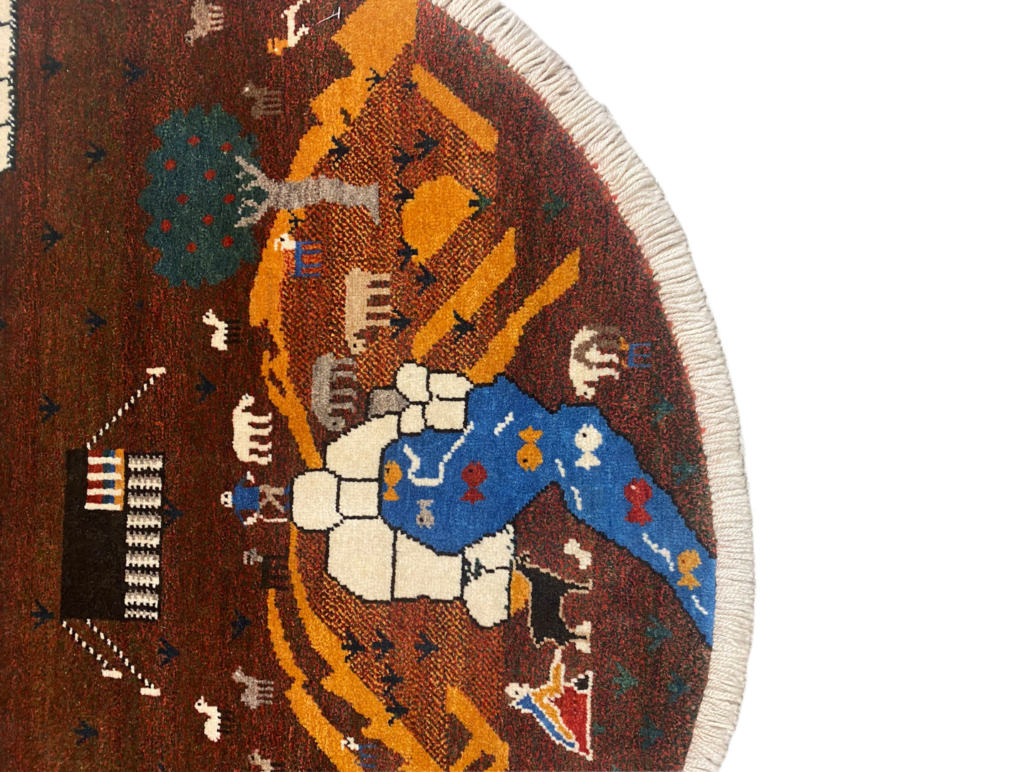 Alfombra Gabbeh marrón, 107x107 cm