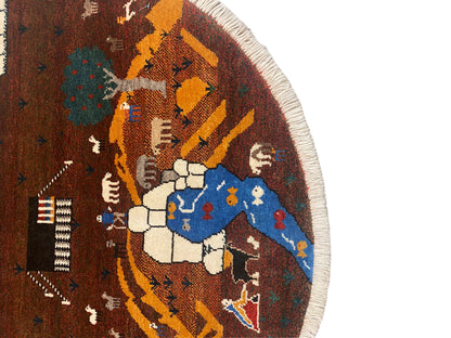 Alfombra Gabbeh marrón, 107x107 cm
