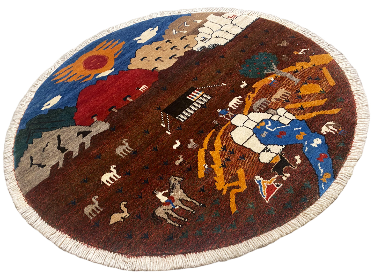 Alfombra Gabbeh marrón, 107x107 cm
