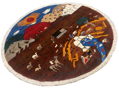 Alfombra Gabbeh marrón, 107x107 cm