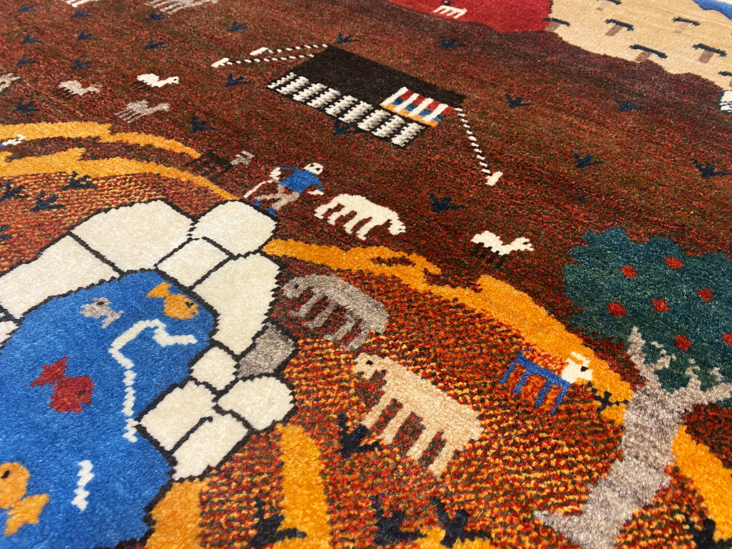 Alfombra Gabbeh marrón, 107x107 cm
