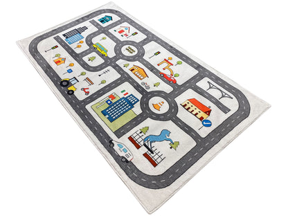 Alfombra infantil "Calle", beige, 90 × 160 cm