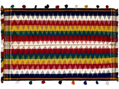 Salon handgewebter Jajim Teppich in kräftigen multicolor Streifen