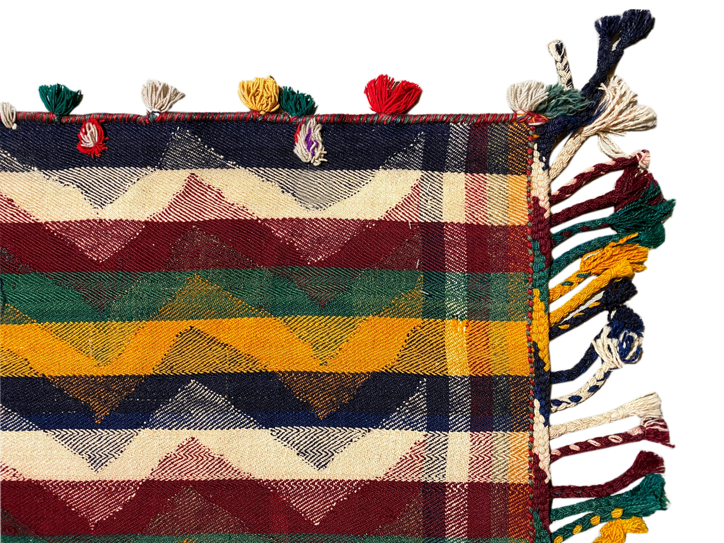 Esszimmer traditioneller Jajim Teppich bunt mit geometrischem Muster