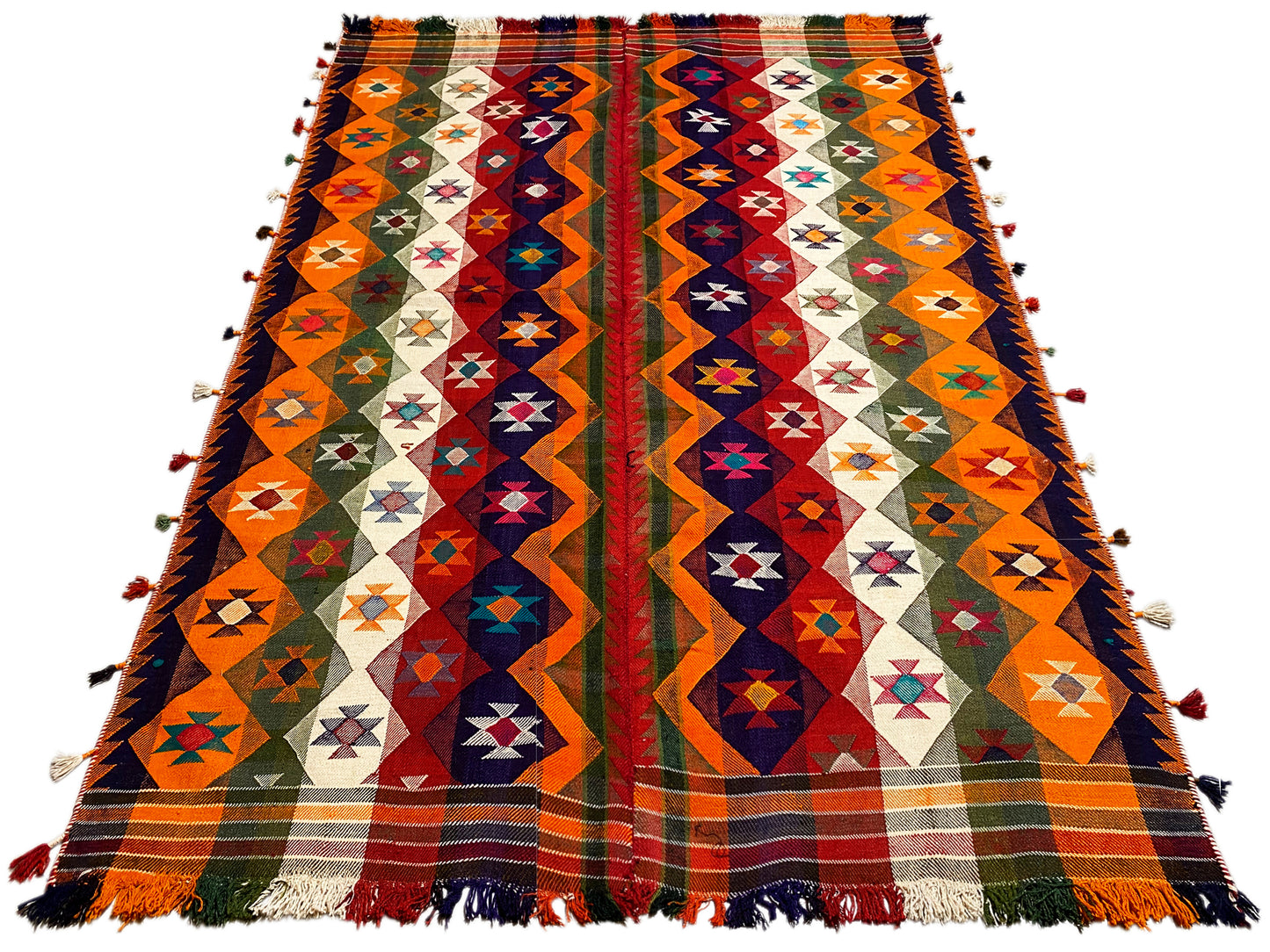 Esszimmer Multicolor Jajim Teppich aus Wolle mit farbigem Muster