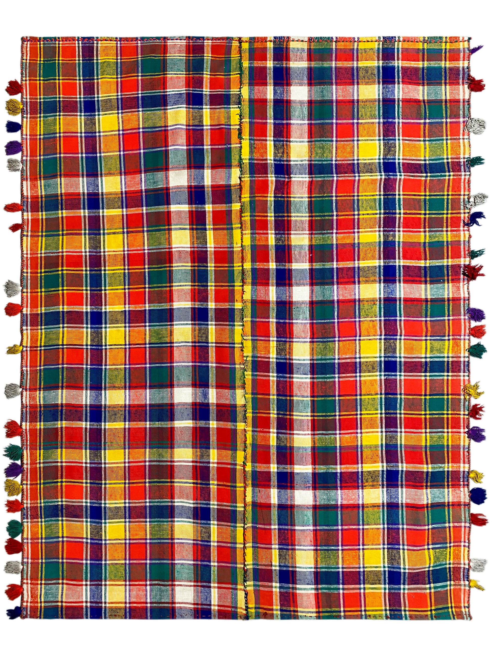 Schlafzimmer Jajim Teppich bunt im klassischen Karostil