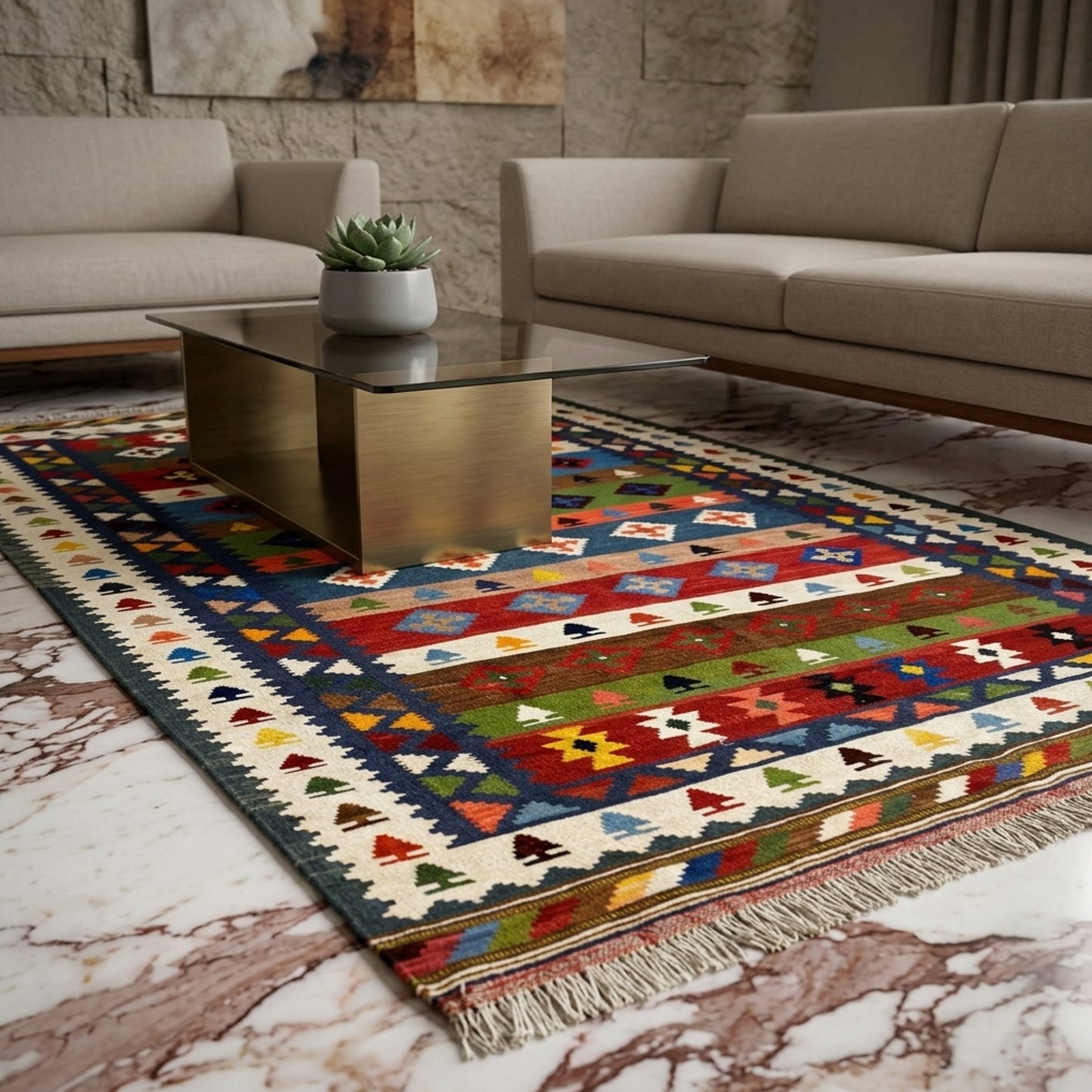 Alfombra Kelim - 228x128cm