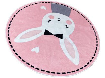 Alfombra infantil redonda Conejo, 120 cm
