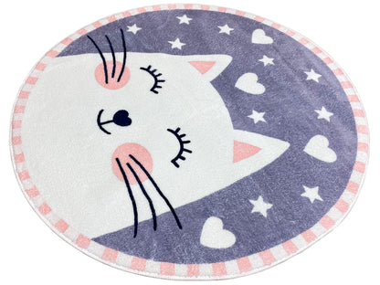 Alfombra infantil redonda Gato, 100 cm