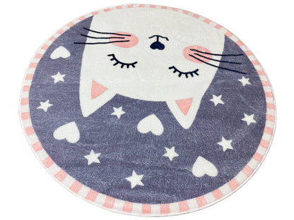 Alfombra infantil redonda Gato, 100 cm