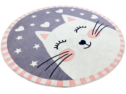 Alfombra infantil redonda Gato, 120 cm