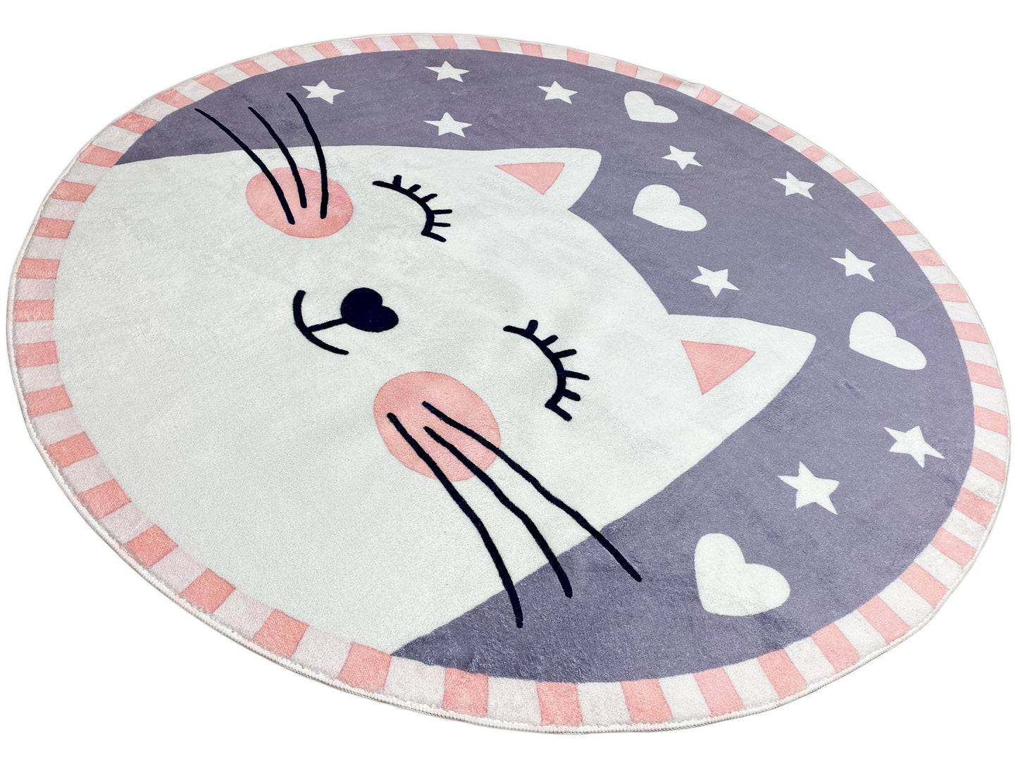 Alfombra infantil redonda Gato, 120 cm