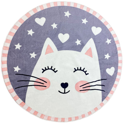 Alfombra infantil redonda Gato, 120 cm