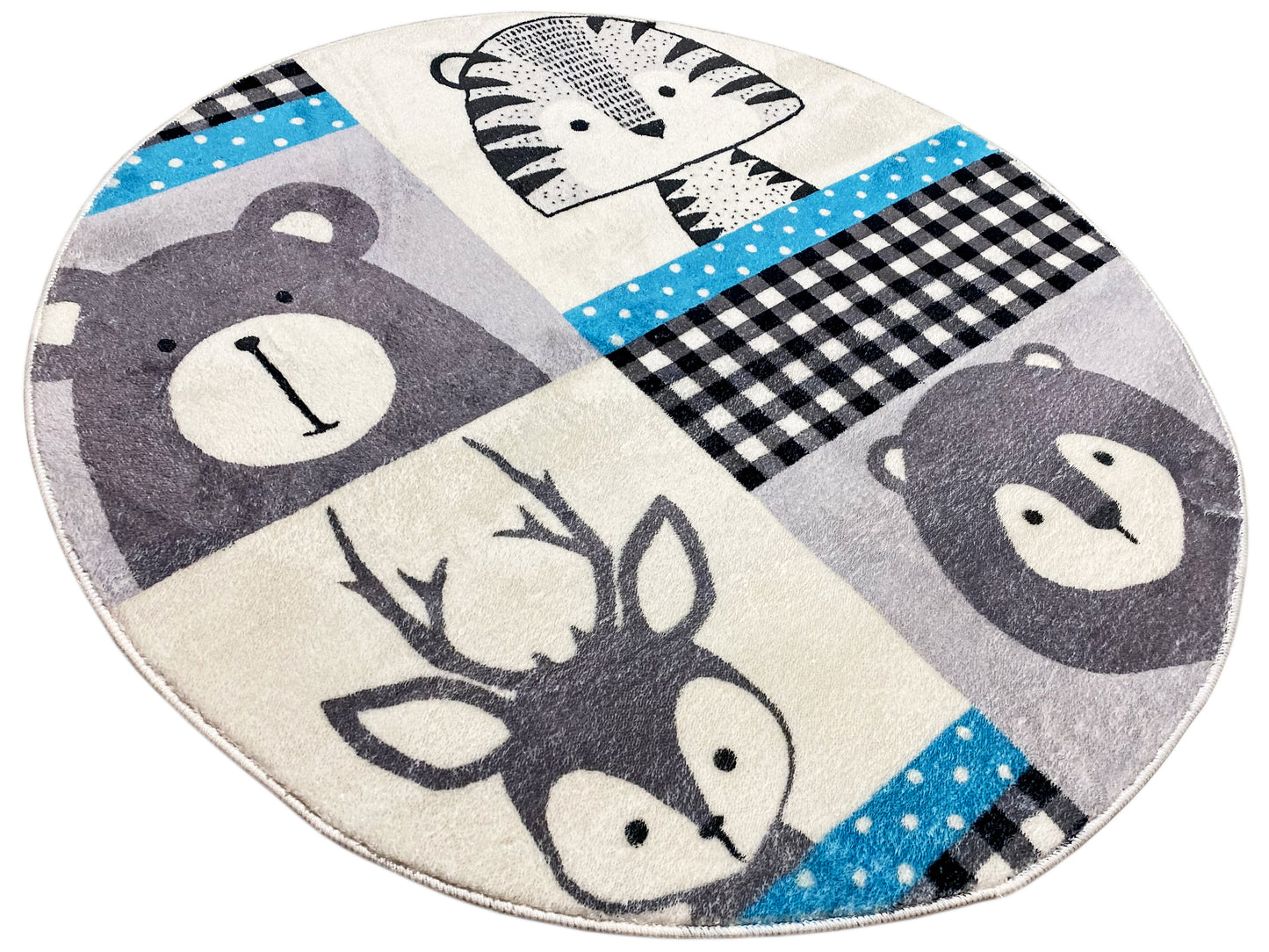 Alfombra infantil redonda Animales, 100 cm