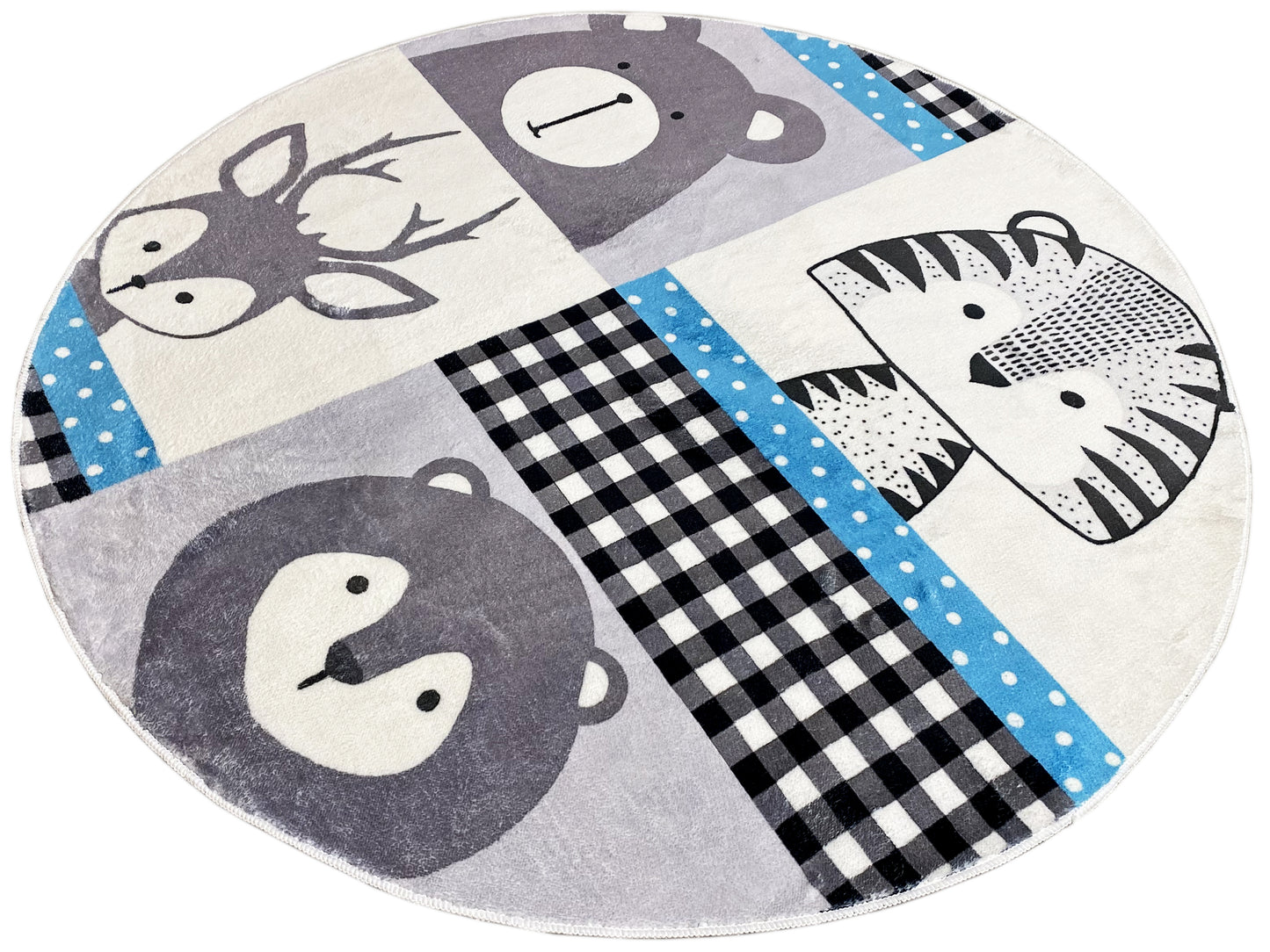 Alfombra infantil redonda Animales, 160 cm