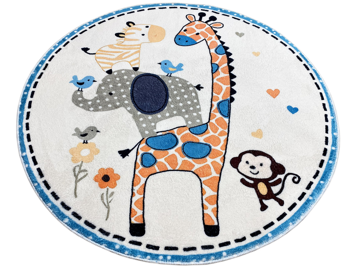 Alfombra infantil redonda Animales, 100 cm