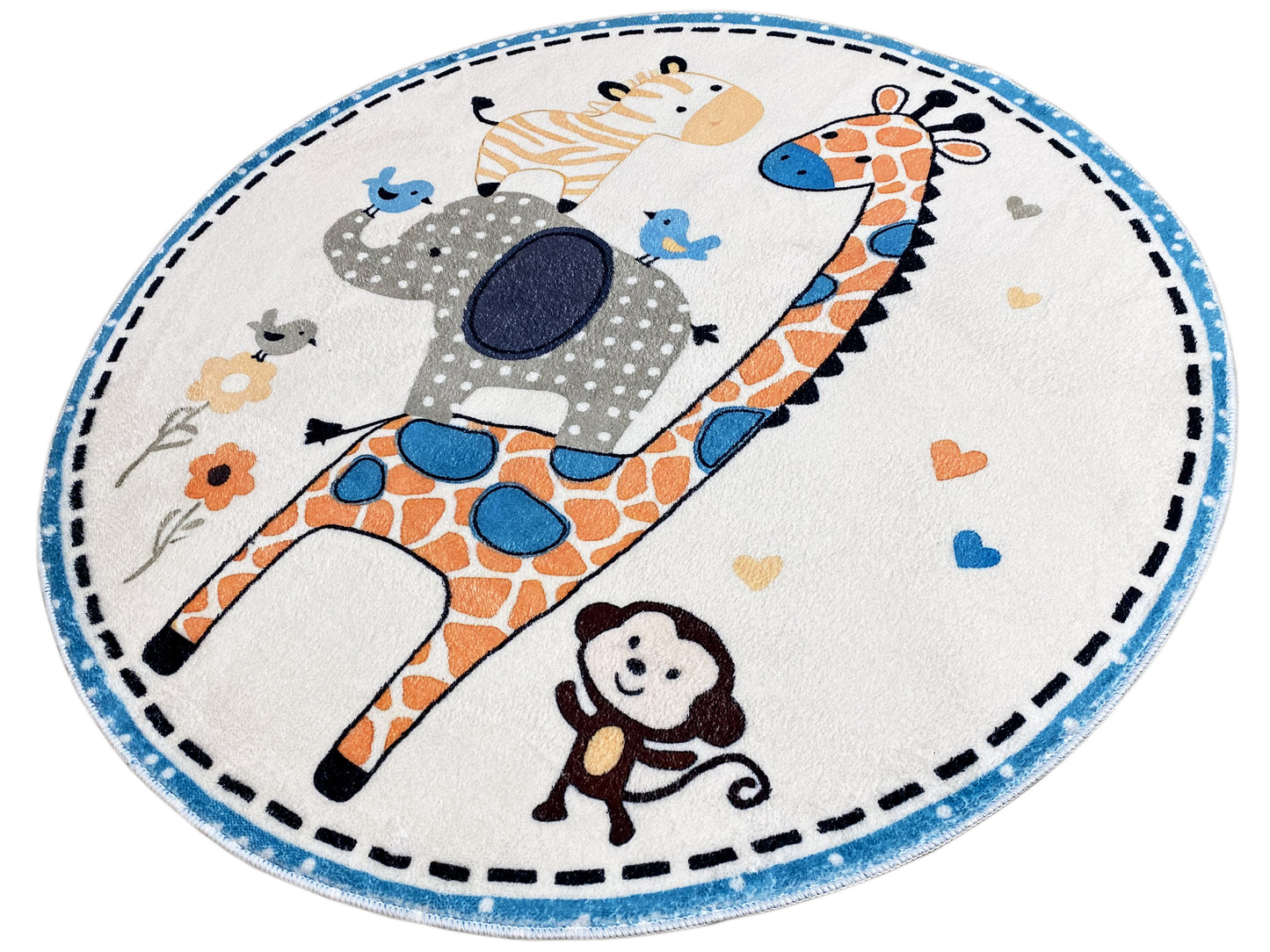 Alfombra infantil redonda Animales, 100 cm