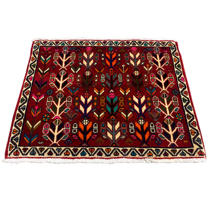 Alfombra Poshti, roja - 69x58 cm