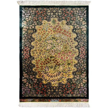 Alfombra de seda Ghom - 900846 (123x79 cm)
