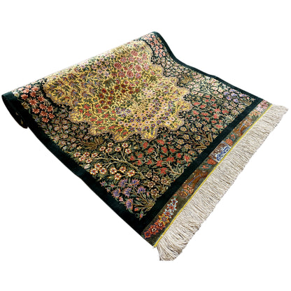 Alfombra de seda Ghom - 900846 (123x79 cm)