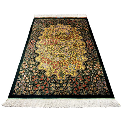 Alfombra de seda Ghom - 900846 (123x79 cm)