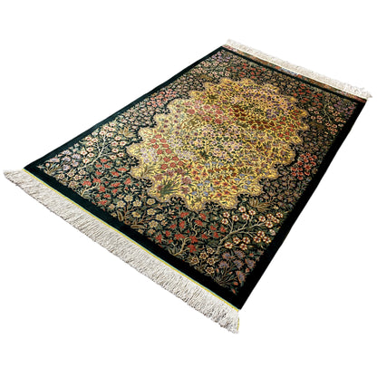 Alfombra de seda Ghom - 900846 (123x79 cm)